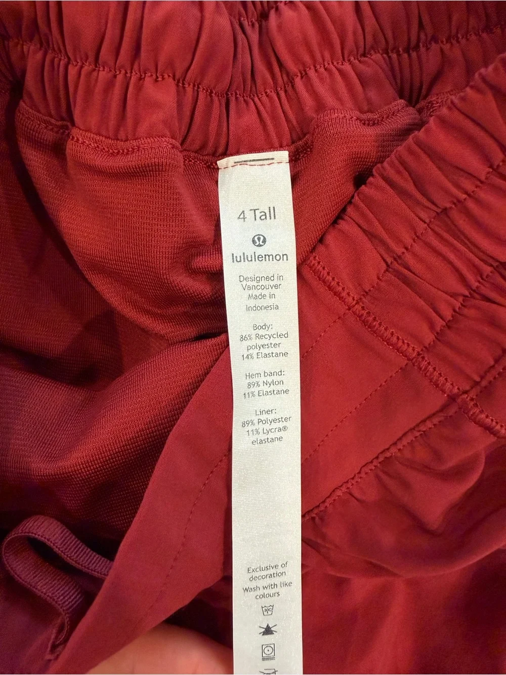 lululemon athletica Deep Red Athletic Shorts